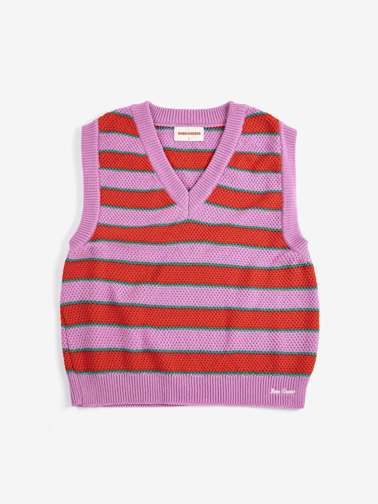 V-Neck Vest - Striped