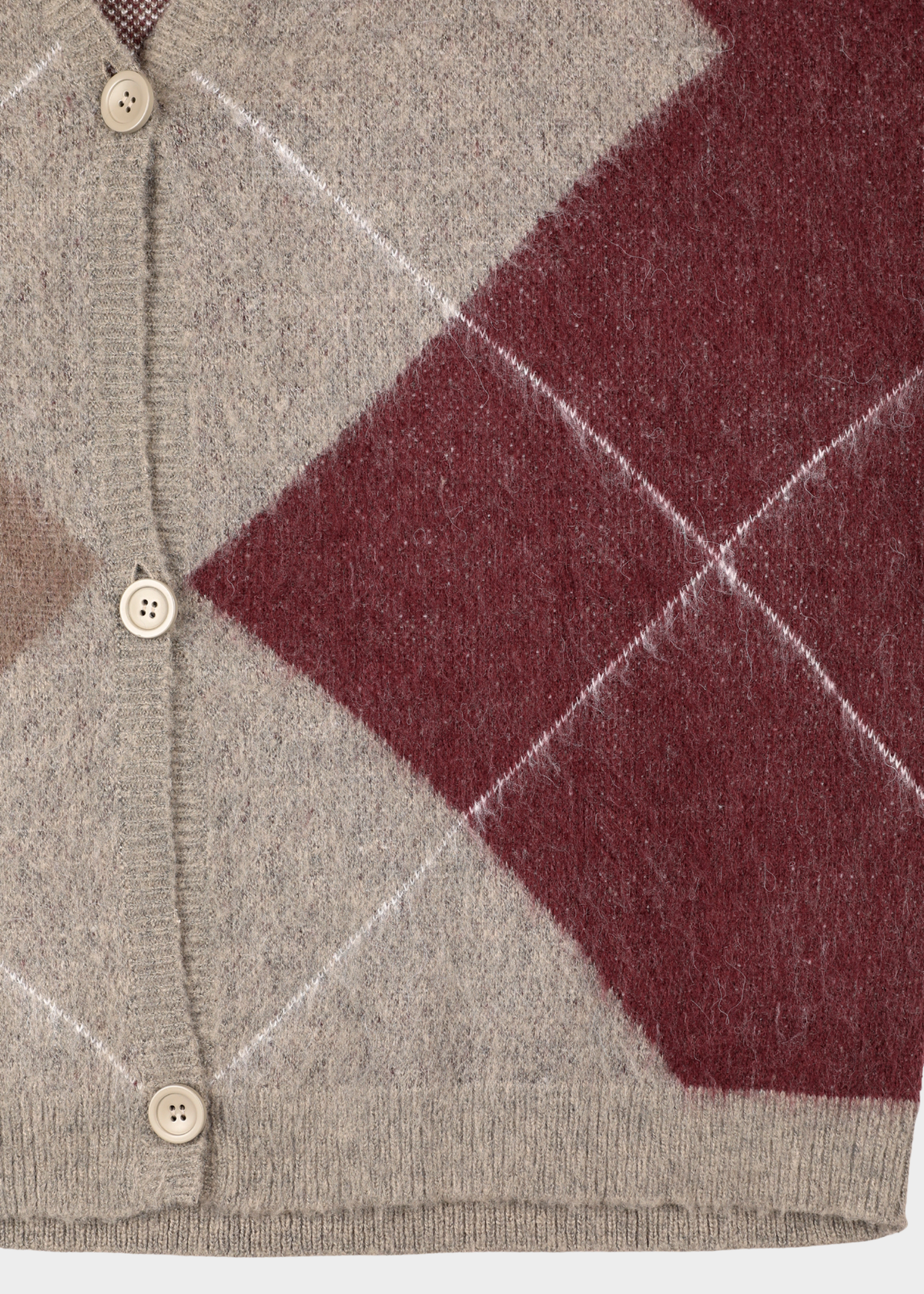 Denny Cardigan - Grey/Khaki/Bordeaux