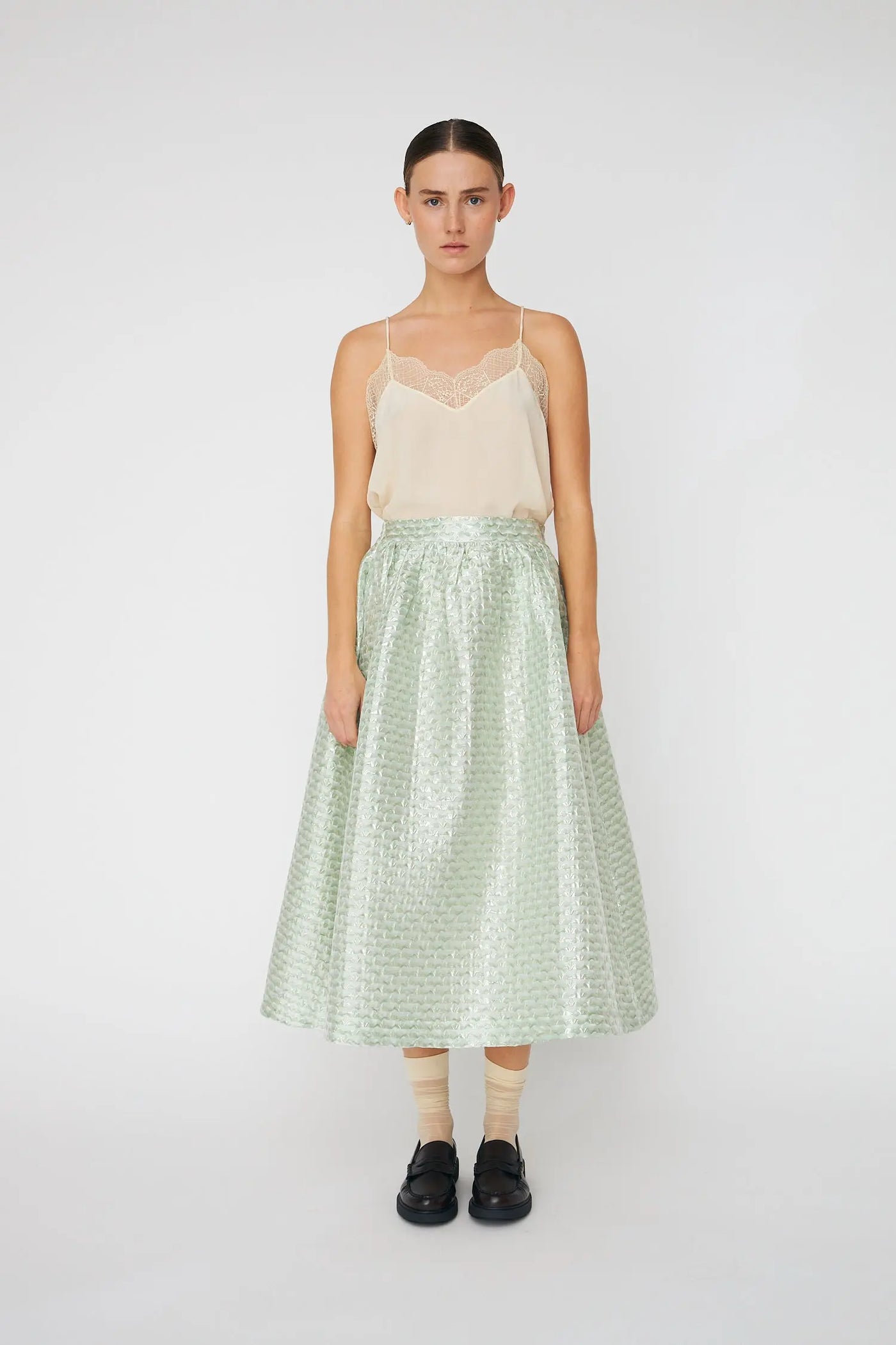 Bubble Midi Skirt - Mint Tea