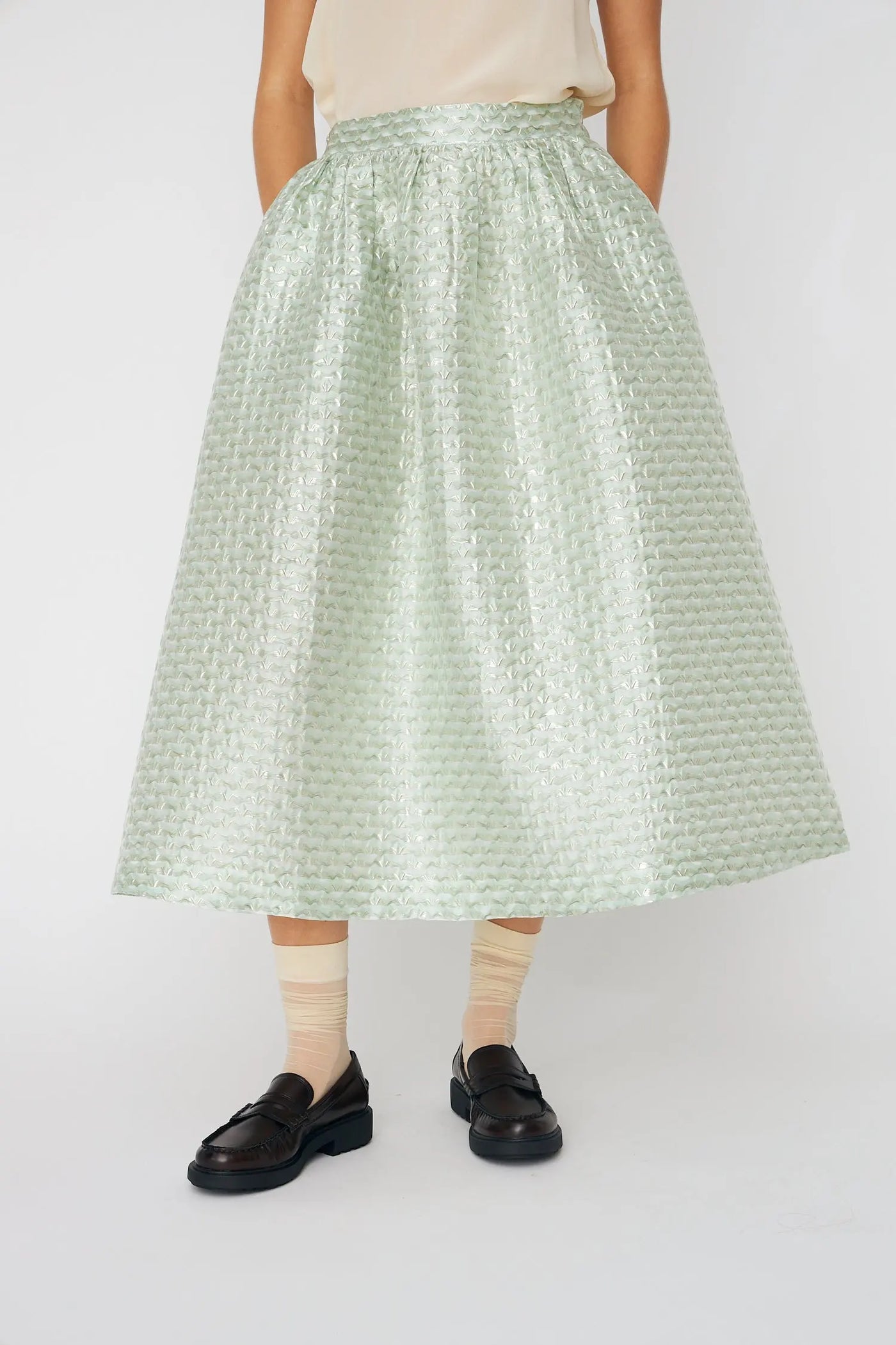 Bubble Midi Skirt - Mint Tea