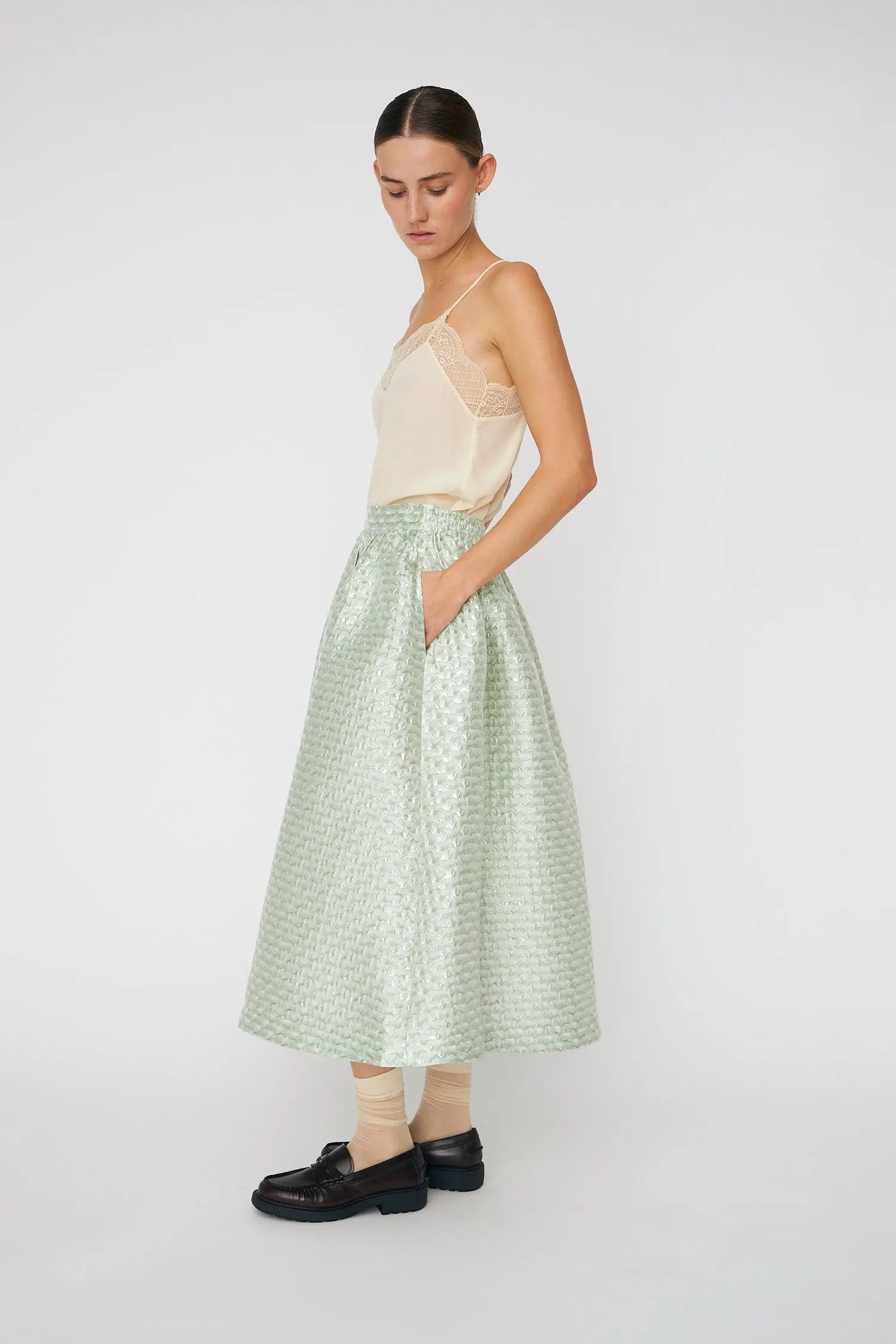 Bubble Midi Skirt - Mint Tea