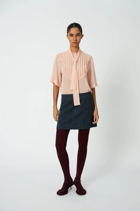 Checked Micro Skirt - Blue Checks