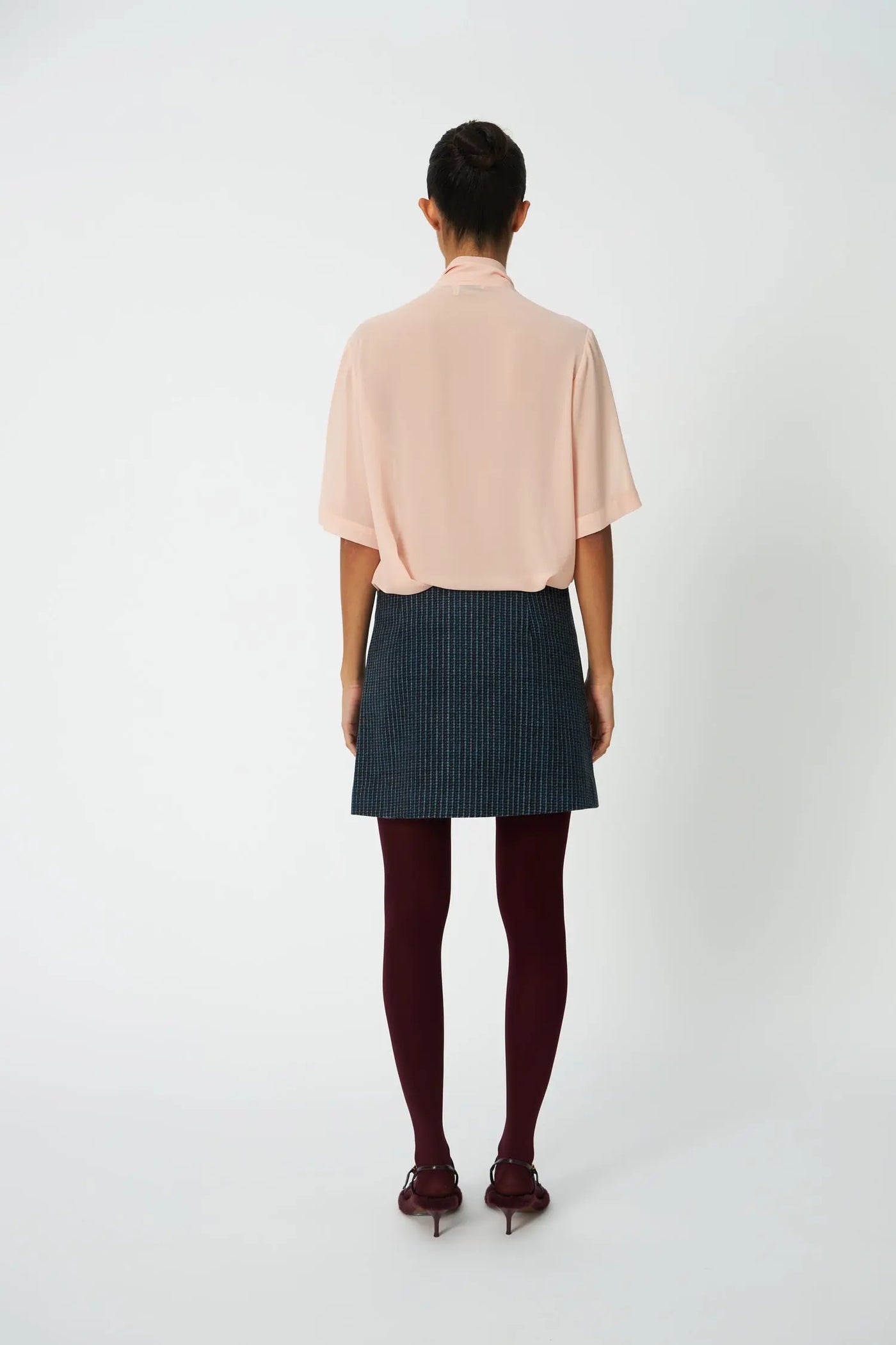 Checked Micro Skirt - Blue Checks