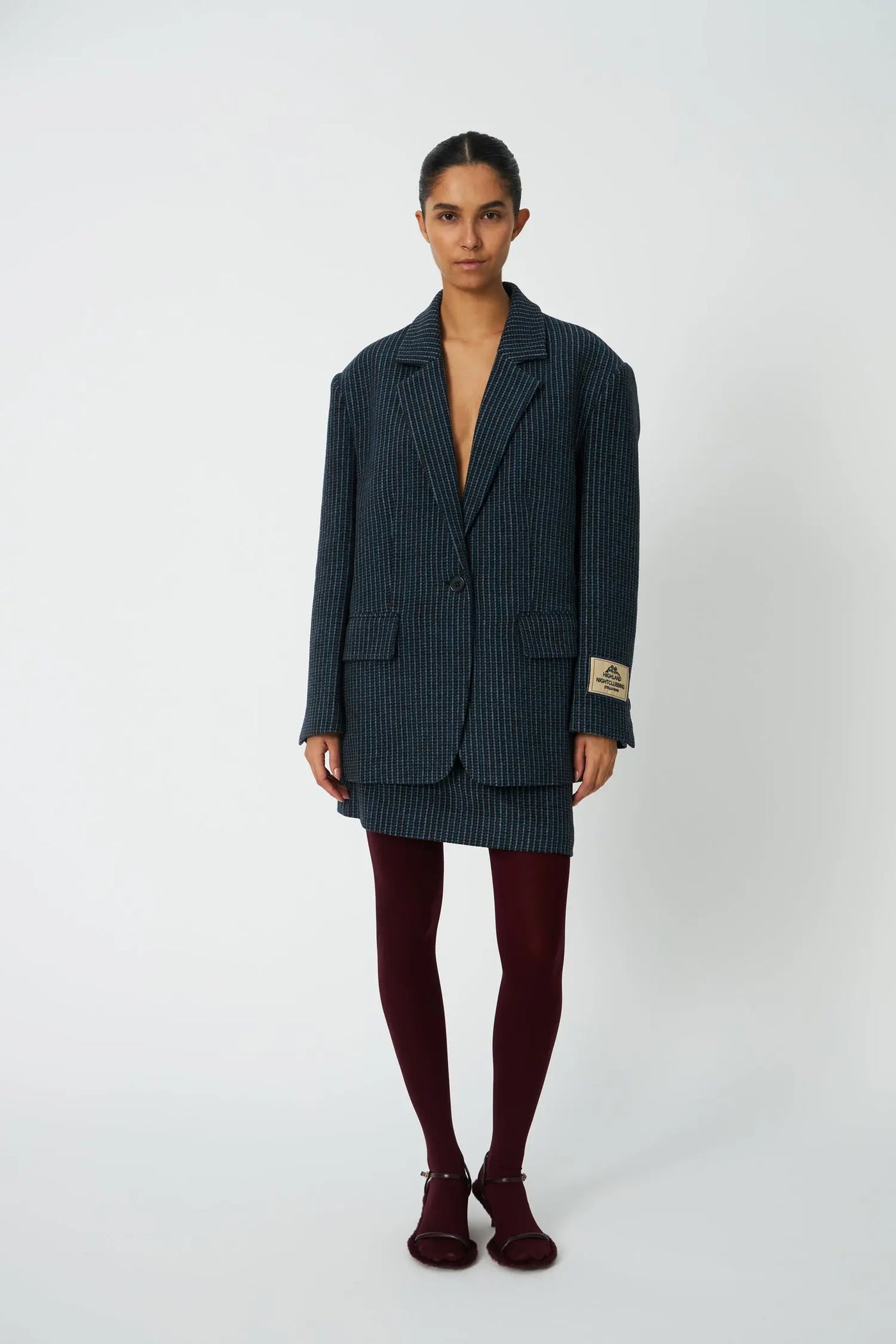 Checked Micro Skirt - Blue Checks