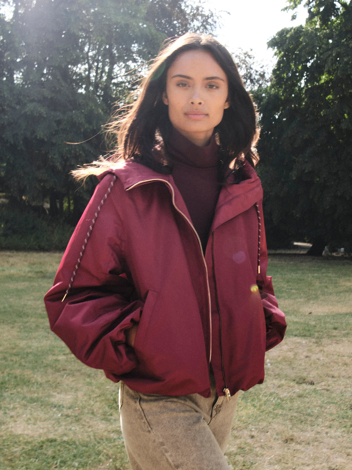 Bomber Rainjacket - Burgundy