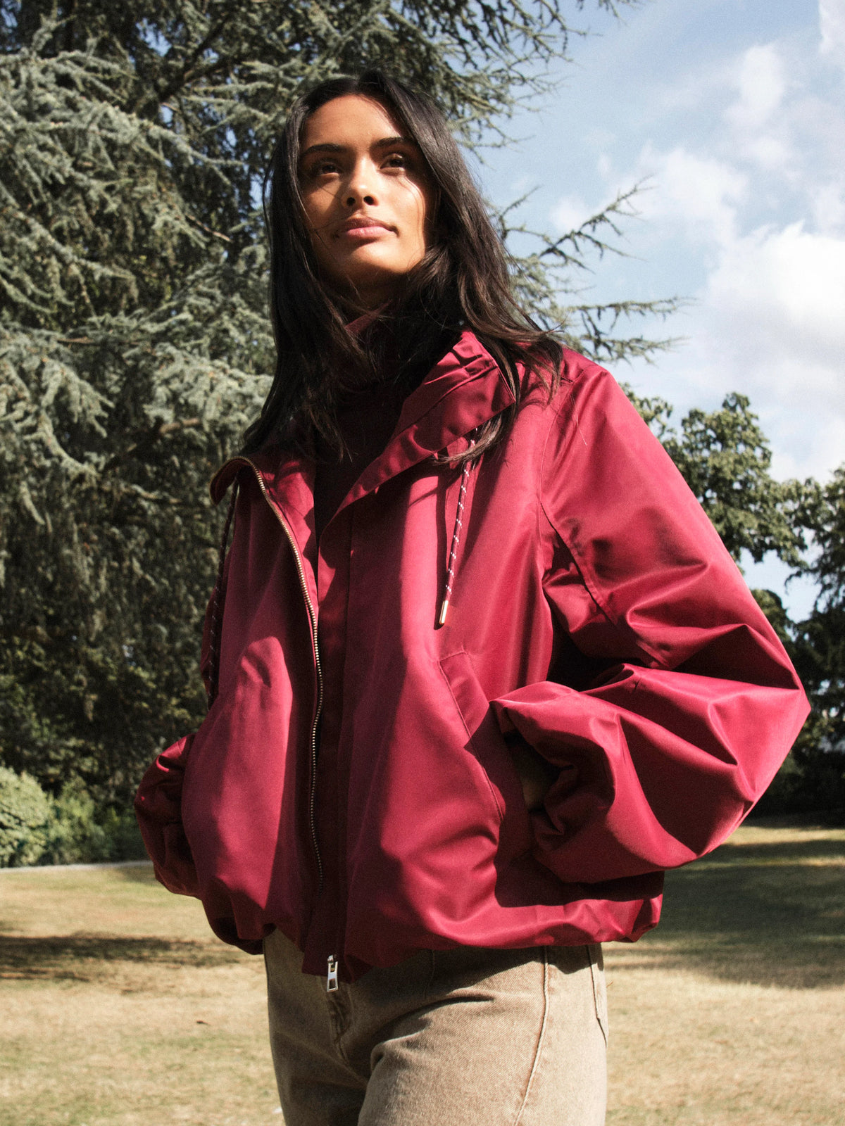 Bomber Rainjacket - Burgundy