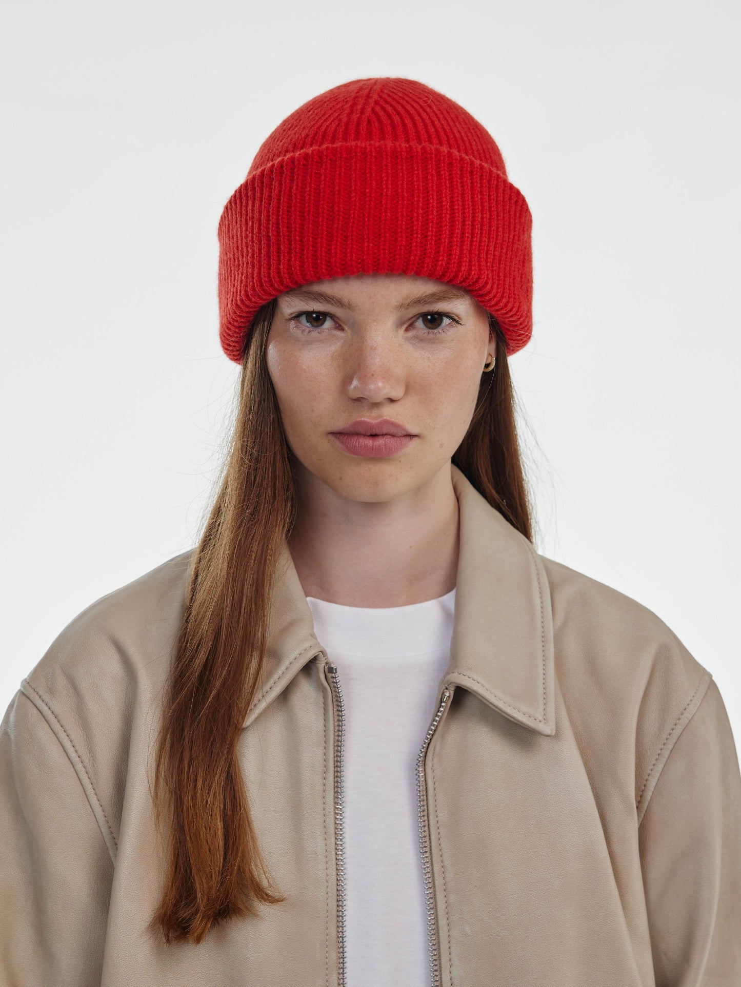 Chunky Soft Wool Beanie - Red