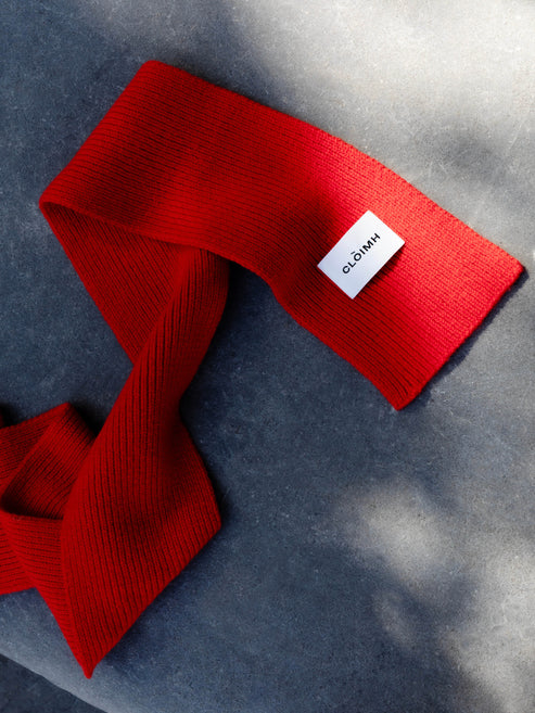 Soft Wool Scarf - Red