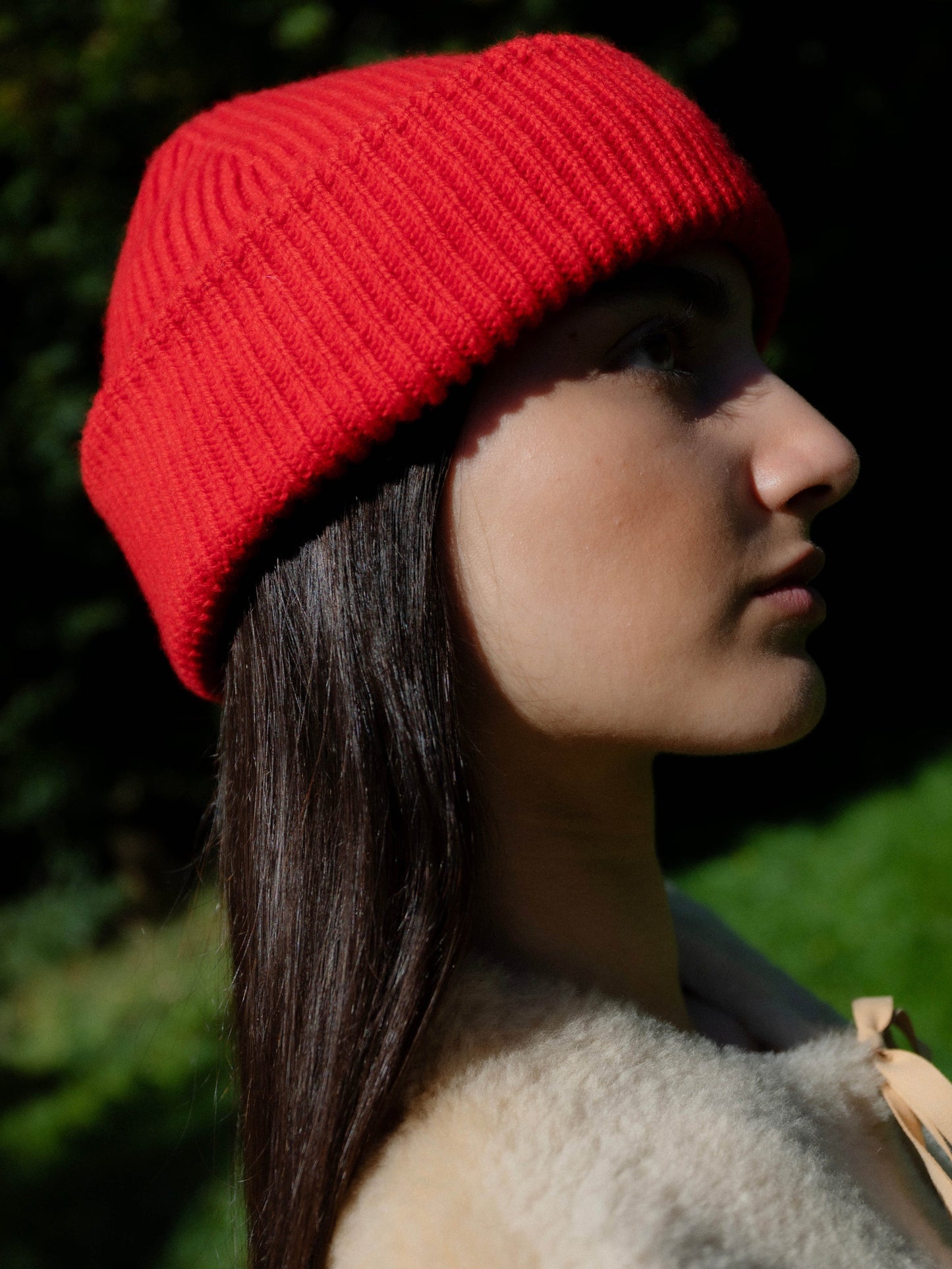 Chunky Soft Wool Beanie - Red