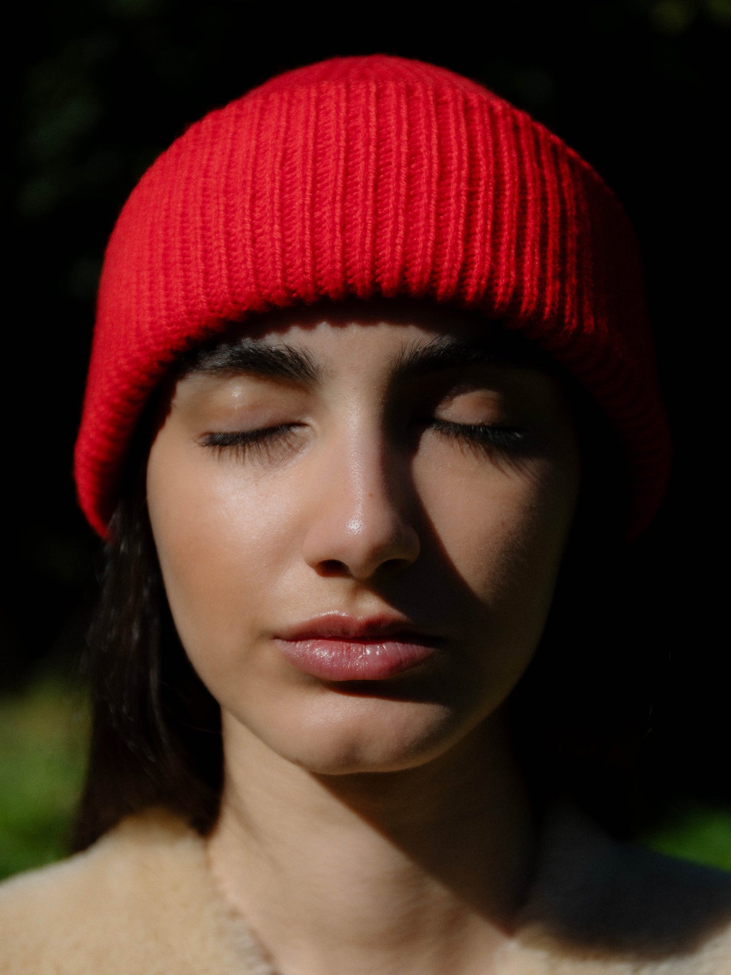 Chunky Soft Wool Beanie - Red