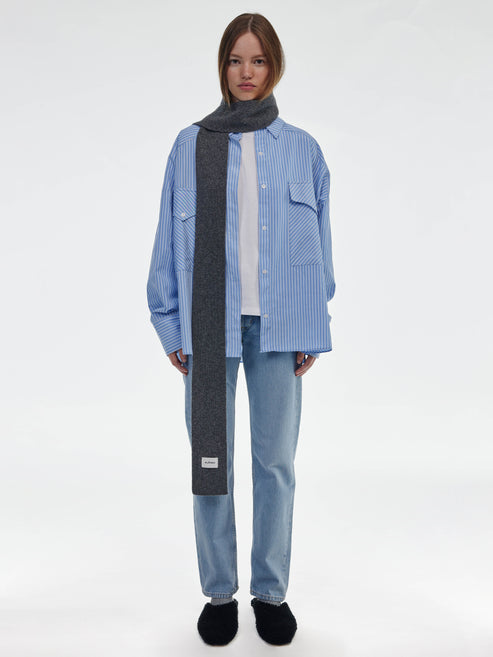 Mini Soft Wool Scarf - Dark Grey