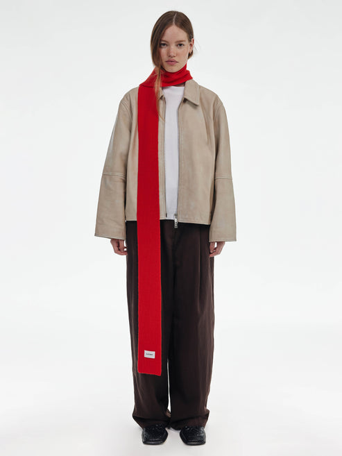 Mini Soft Wool Scarf - Red