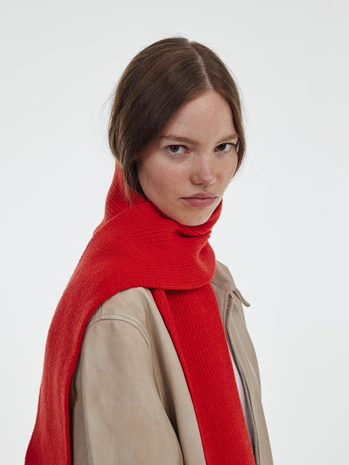 Soft Wool Scarf - Red