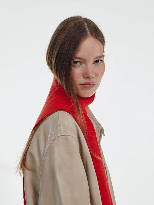 Mini Soft Wool Scarf - Red