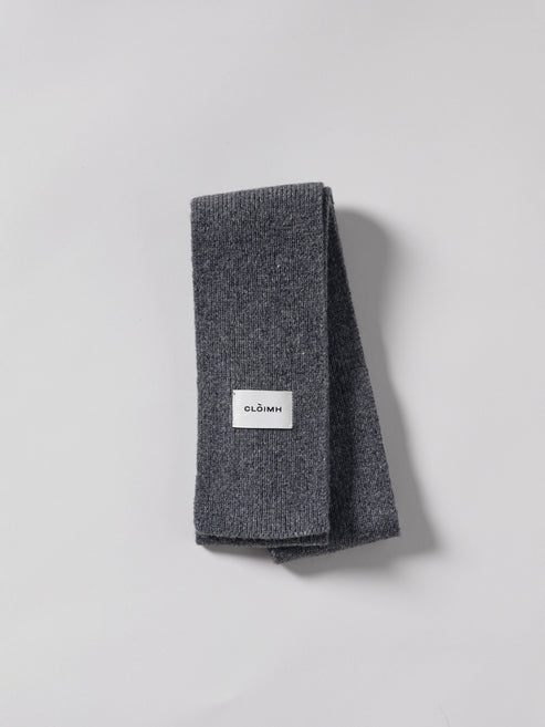 Mini Soft Wool Scarf - Dark Grey