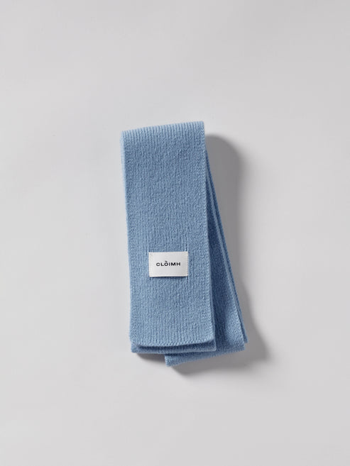 Mini Soft Wool Scarf - Soft Blue Marl