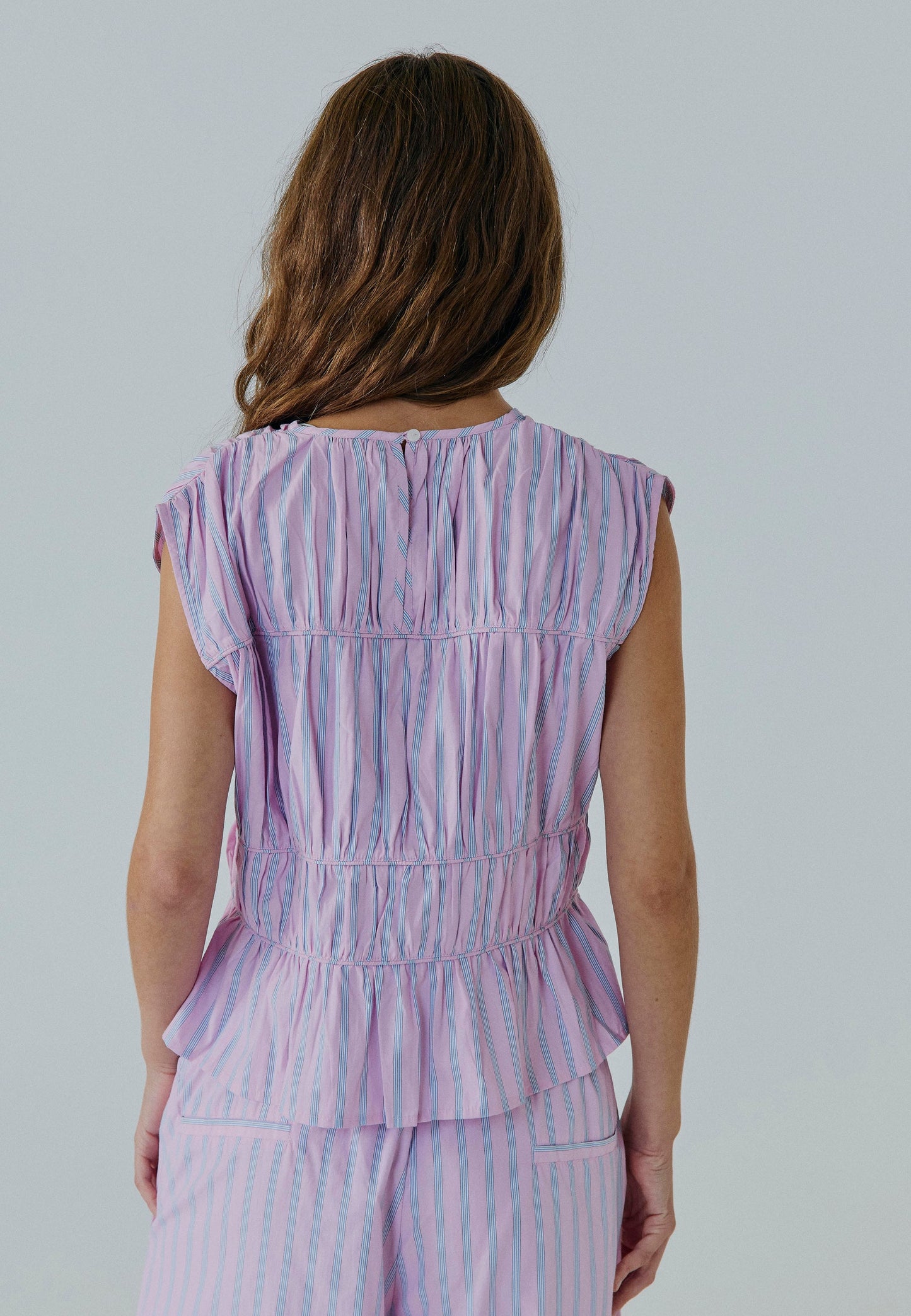 Emily Top - Blue/Pink Stripe