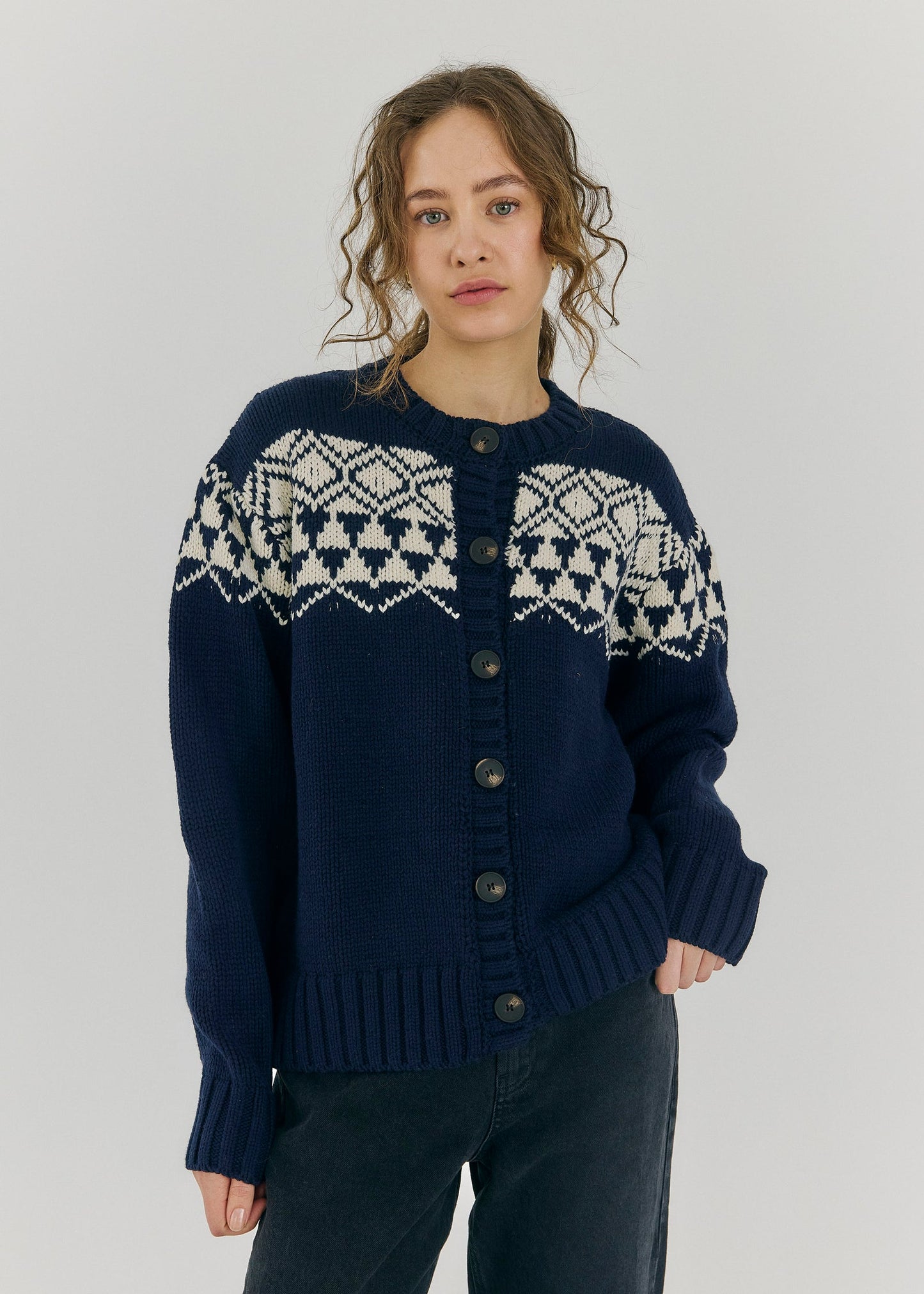 Fair Knit Cardigan - Navy