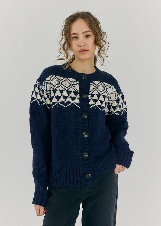 Fair Knit Cardigan - Navy