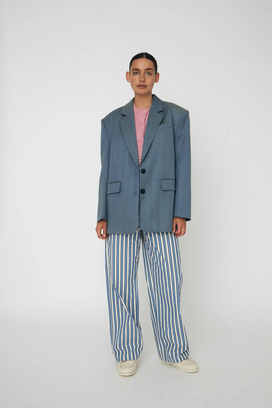 Herringbone Blazer - Aqua Green