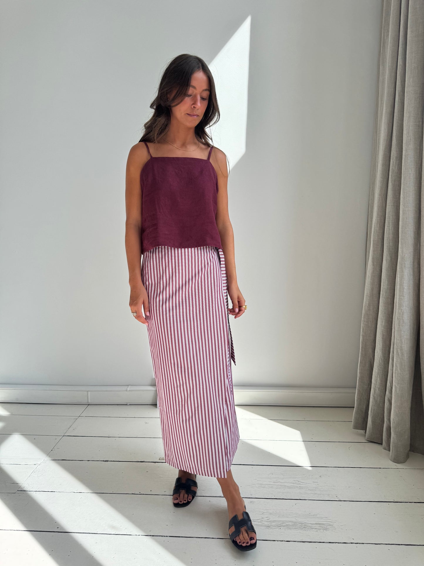 Cameron Top Spaghetti Straps - Burgundy