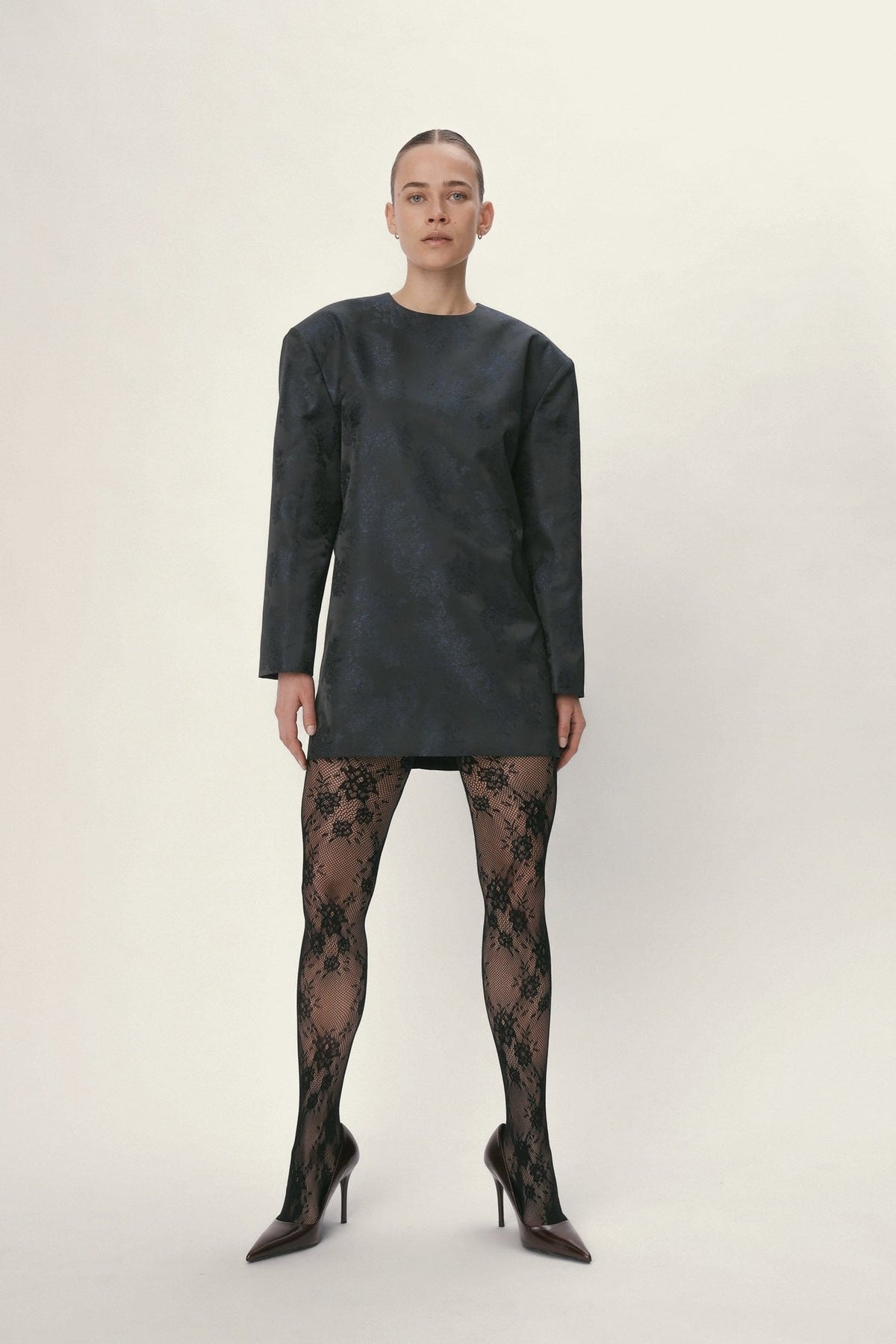 Jacquard Mini Dress - Dark Ocean