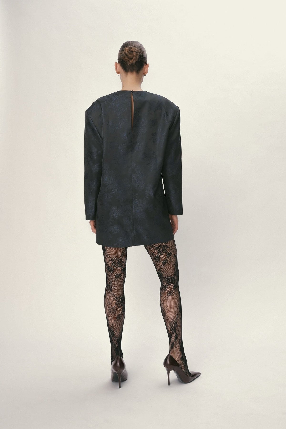 Jacquard Mini Dress - Dark Ocean