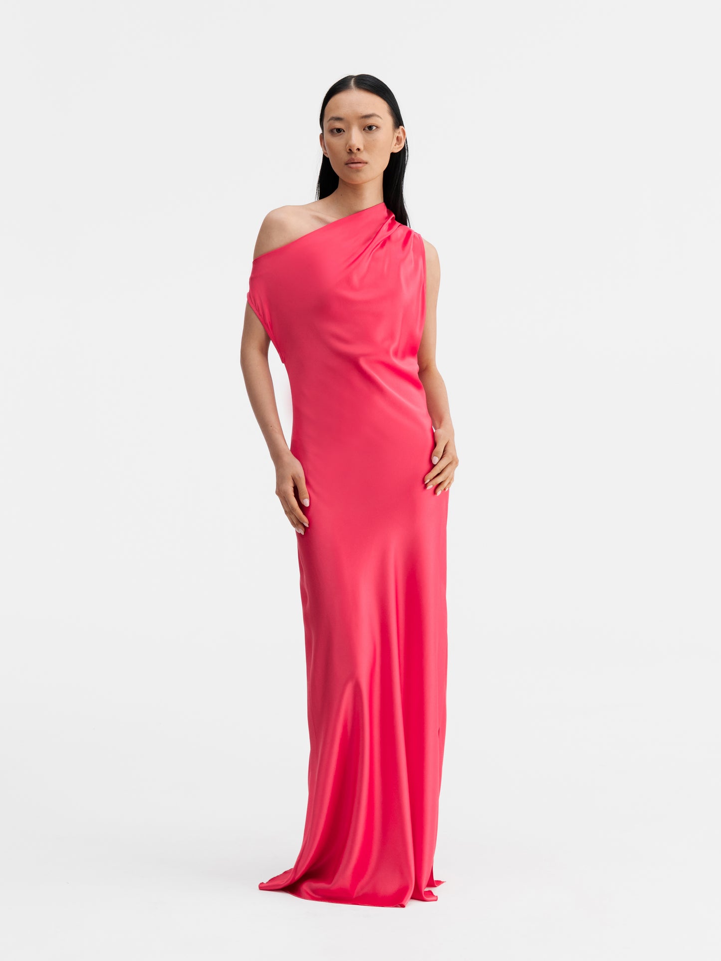 Lacy Satin Dress - Bubblegum