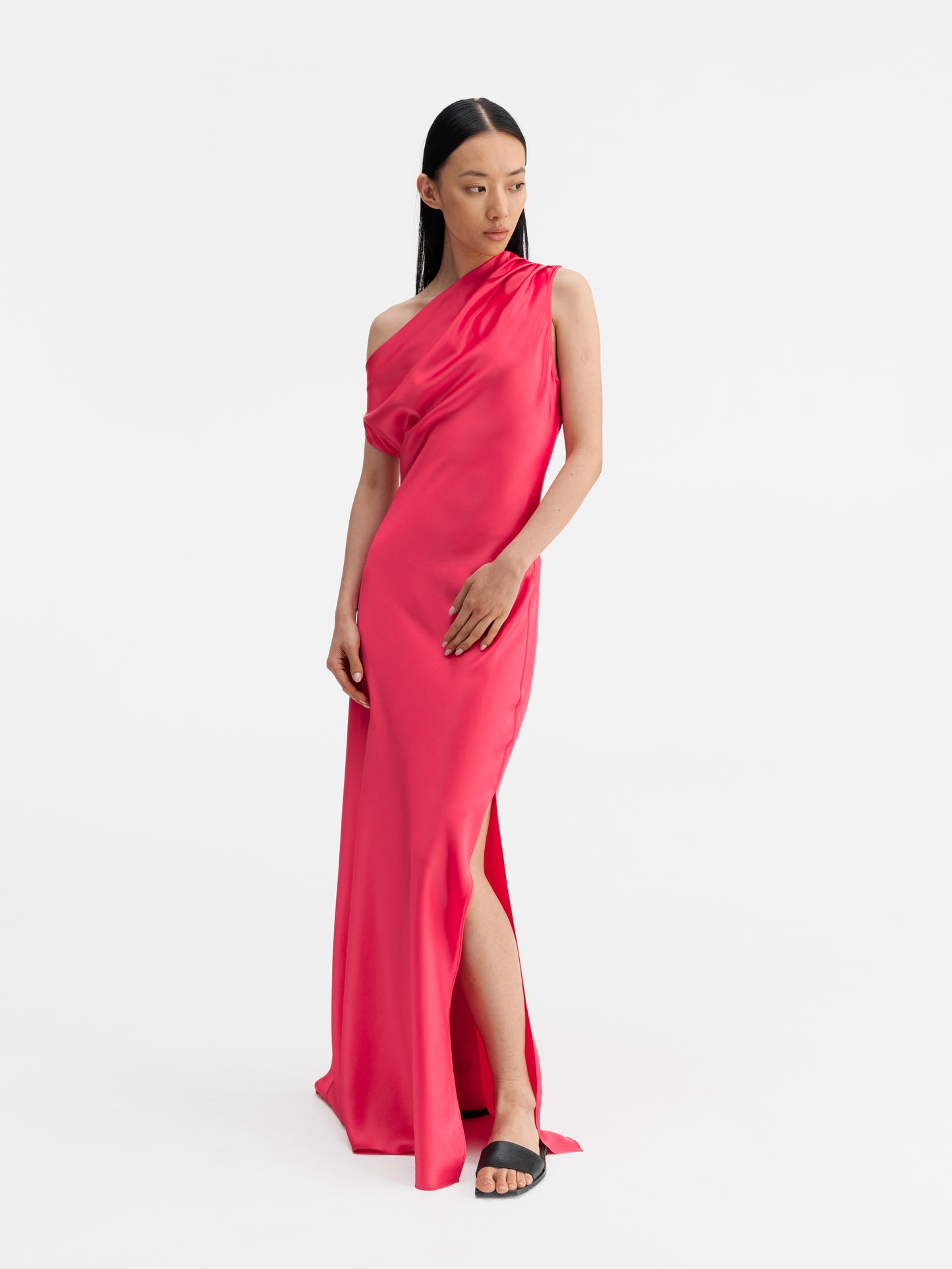 Lacy Satin Dress - Bubblegum