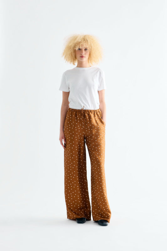 Lana Pants - Dot Print Caramel