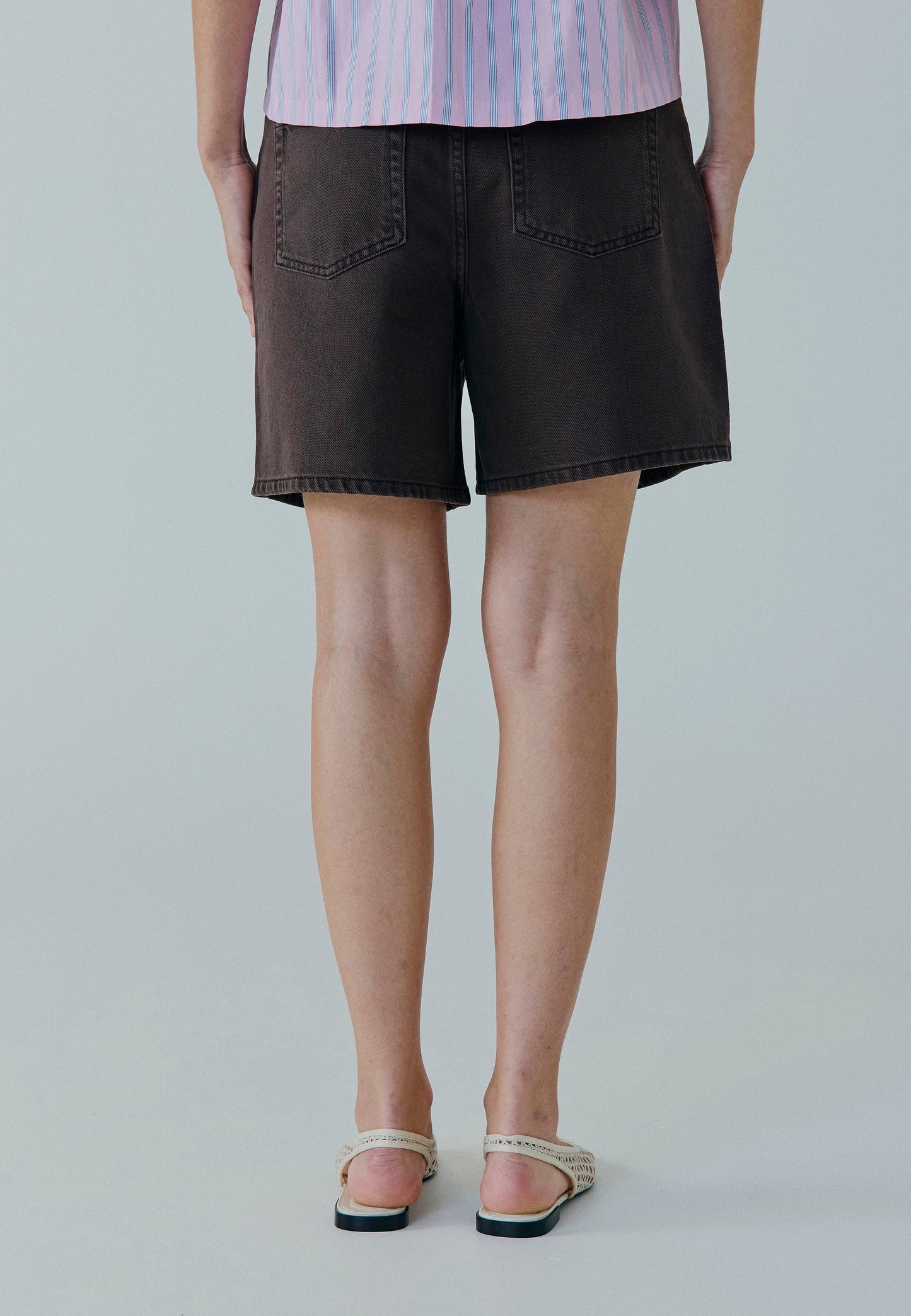 Lilah Denim Short - Brown Washed