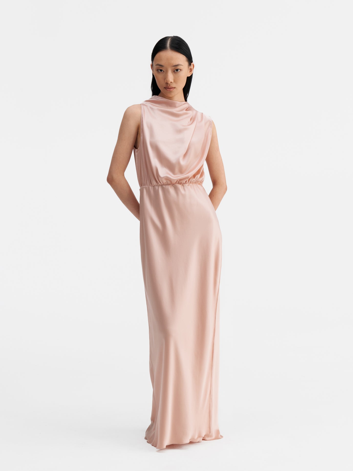 Lima Satin Dress - Dusty Pink