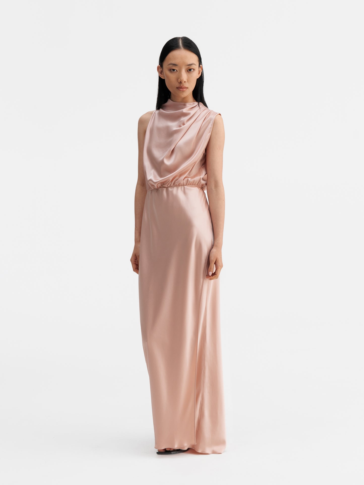Lima Satin Dress - Dusty Pink