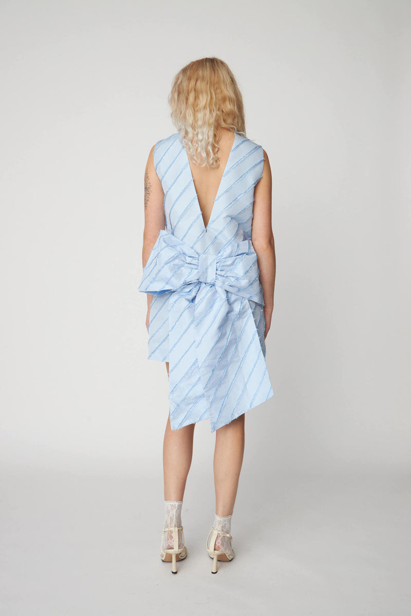 Mini Dress with Bow - Little Boy Blue