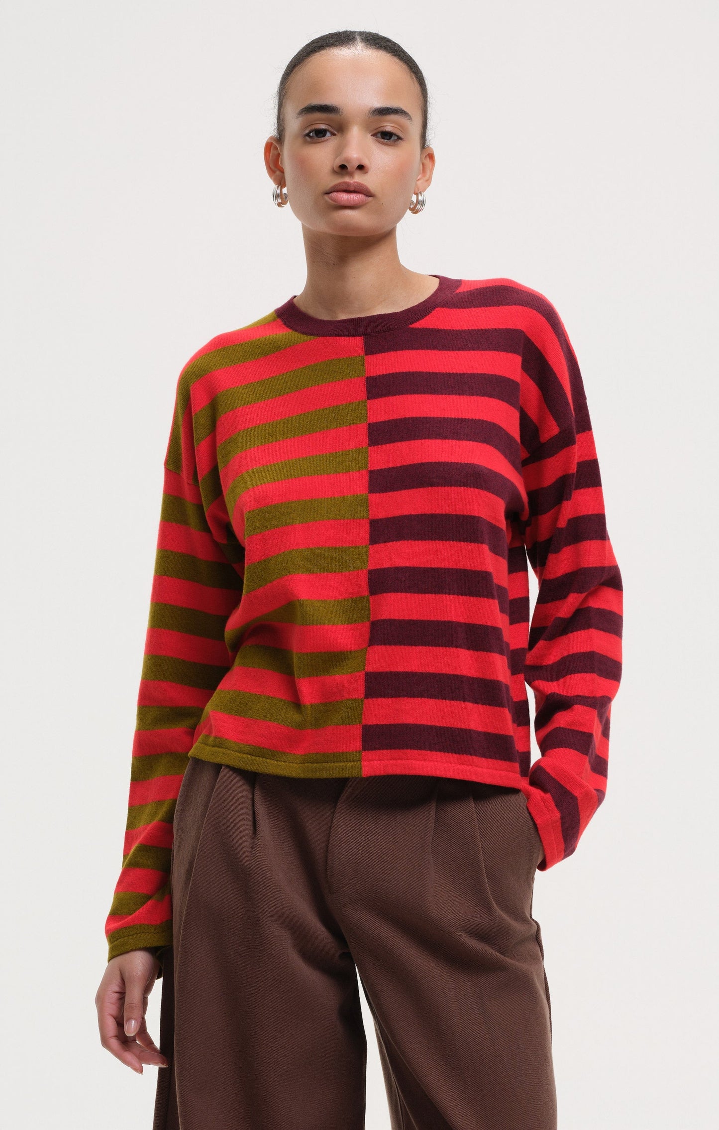 Kira Stripe Nouvella - Burgundy