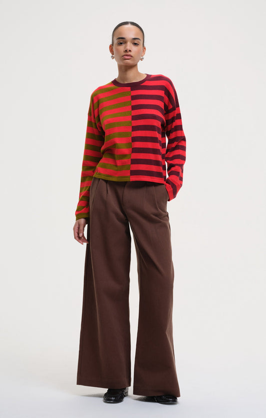 Kira Stripe Nouvella - Burgundy