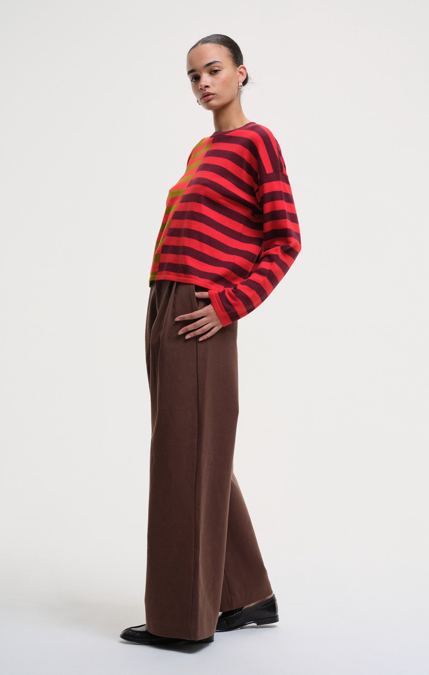 Kira Stripe Nouvella - Burgundy