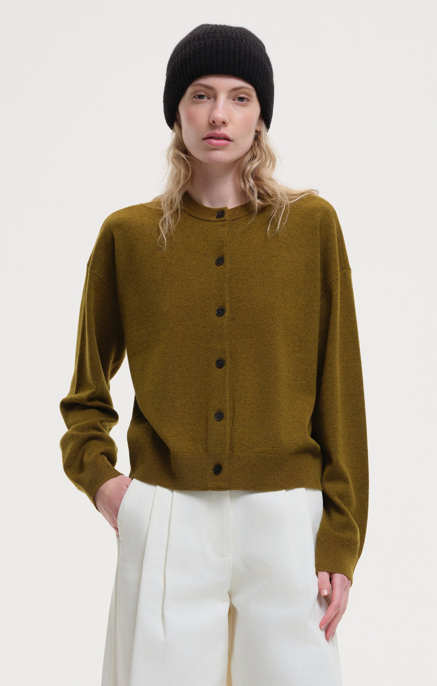 Karla Cardigan - Gold Khaki