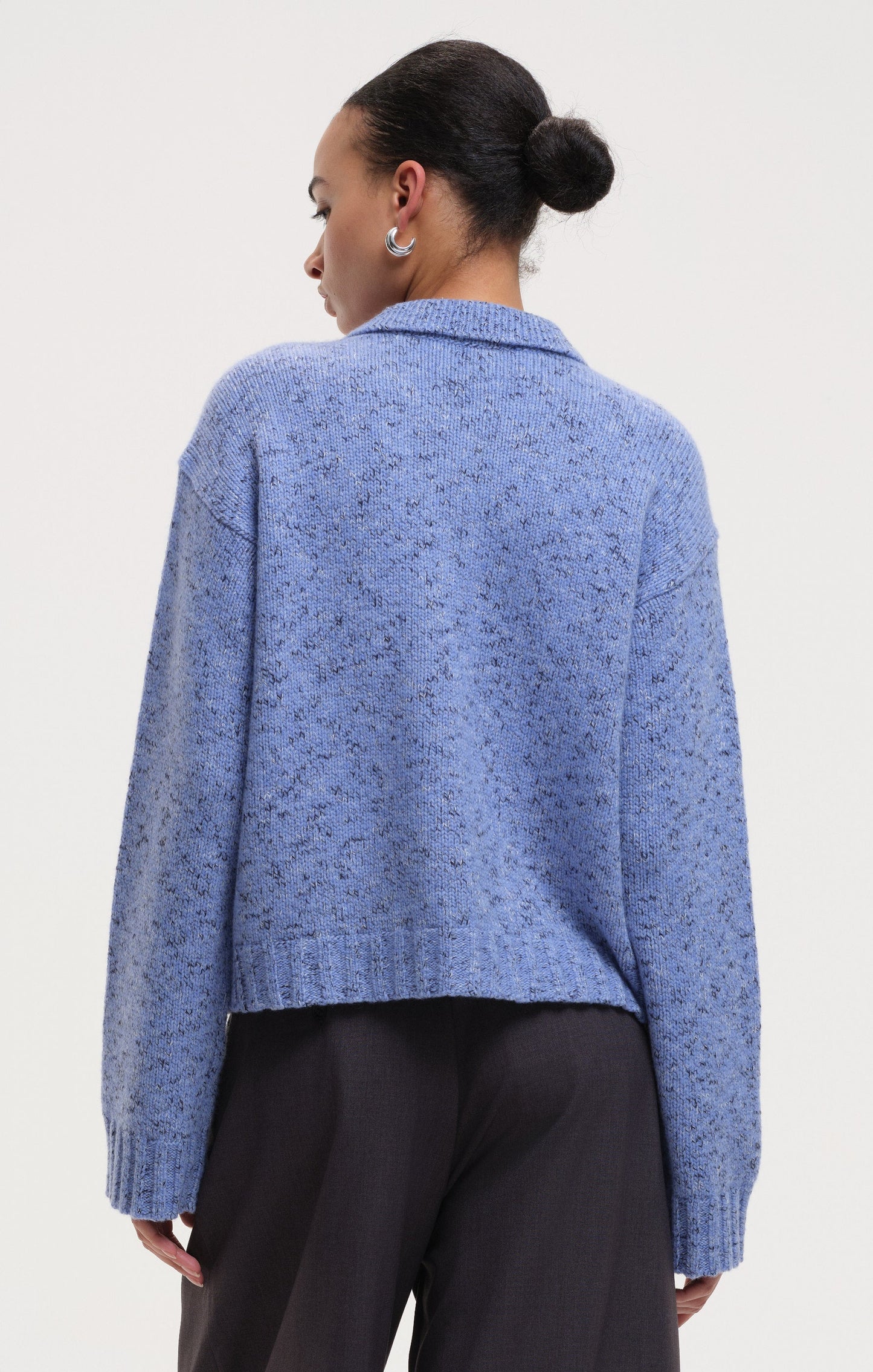 Klo Boxy Knit Cardigan - Blue