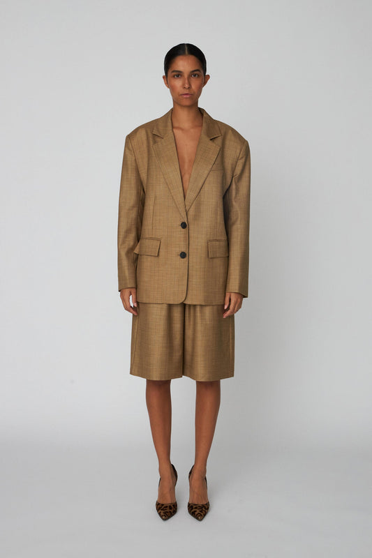 Pin Striped Blazer - Khaki