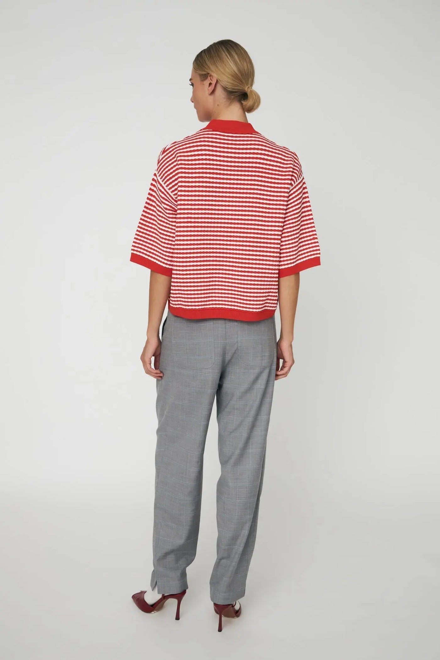 Polo Knit - Red / Creme Stripe
