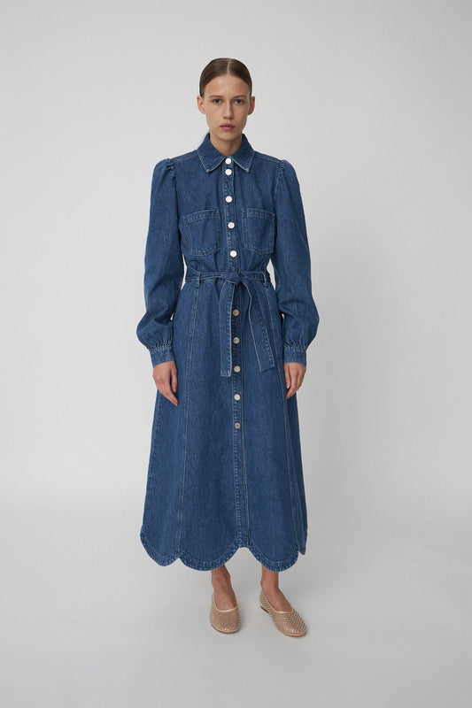 Denim Dress - Washed Denim Blue