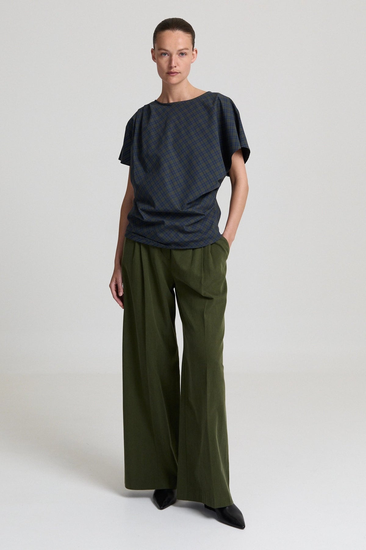 Robin Top - Khaki Checked