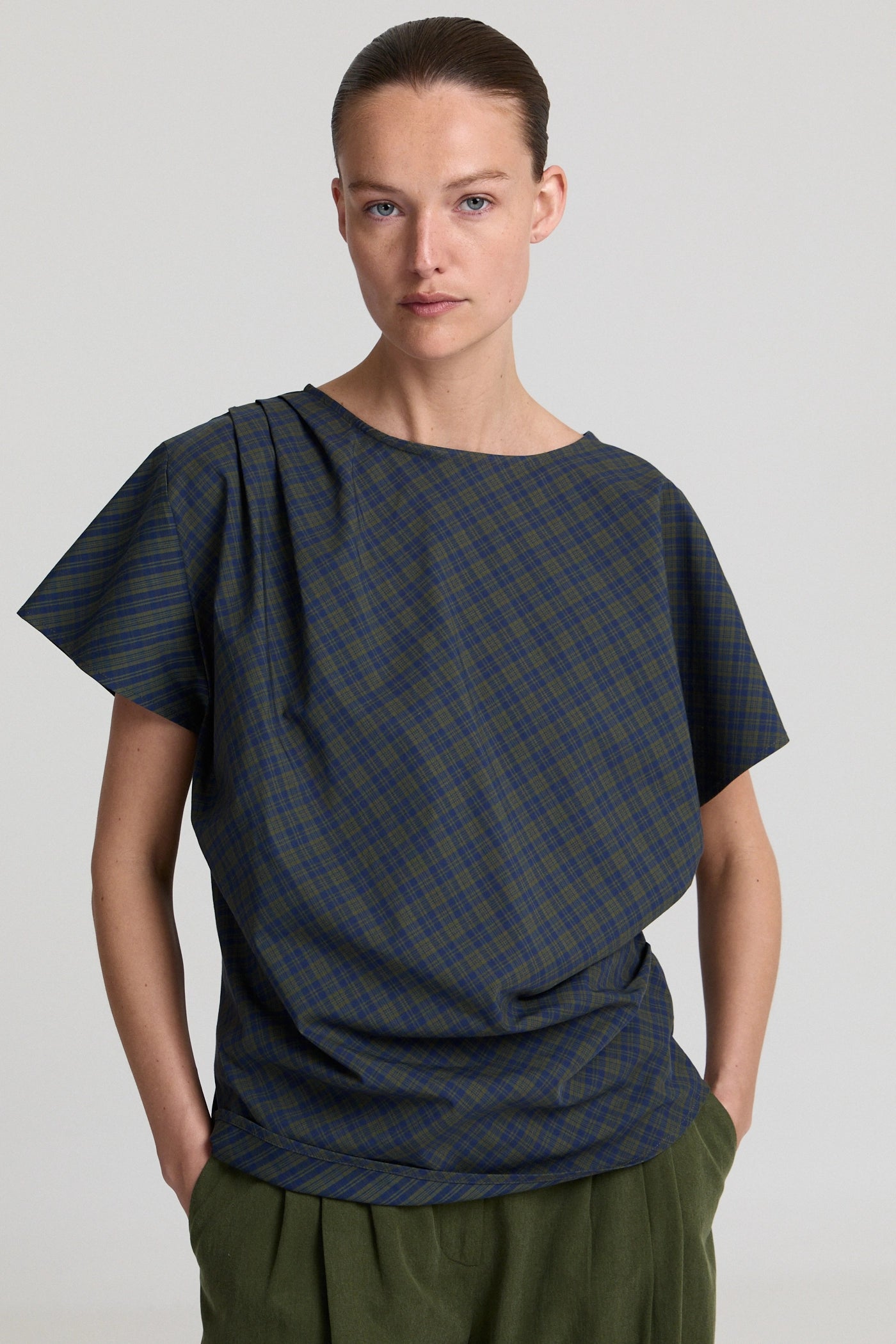 Robin Top - Khaki Checked