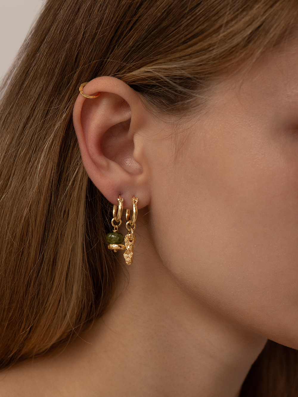 Timeless Olive Quartz - Earring Gold