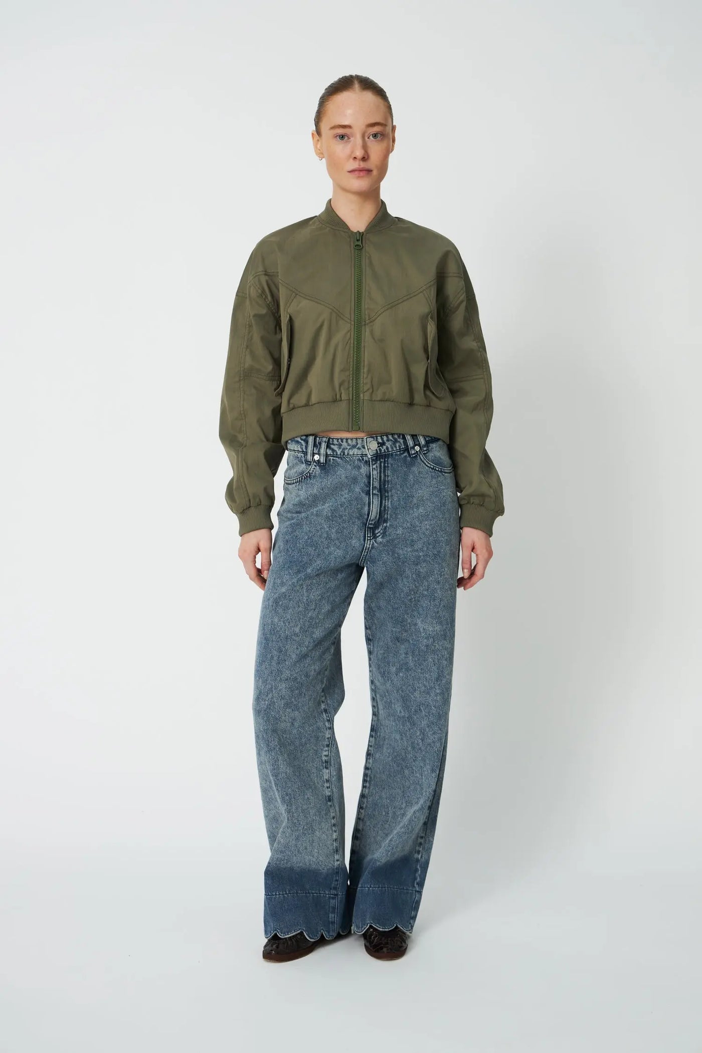 Scallop Edge Pants - Denim Blue