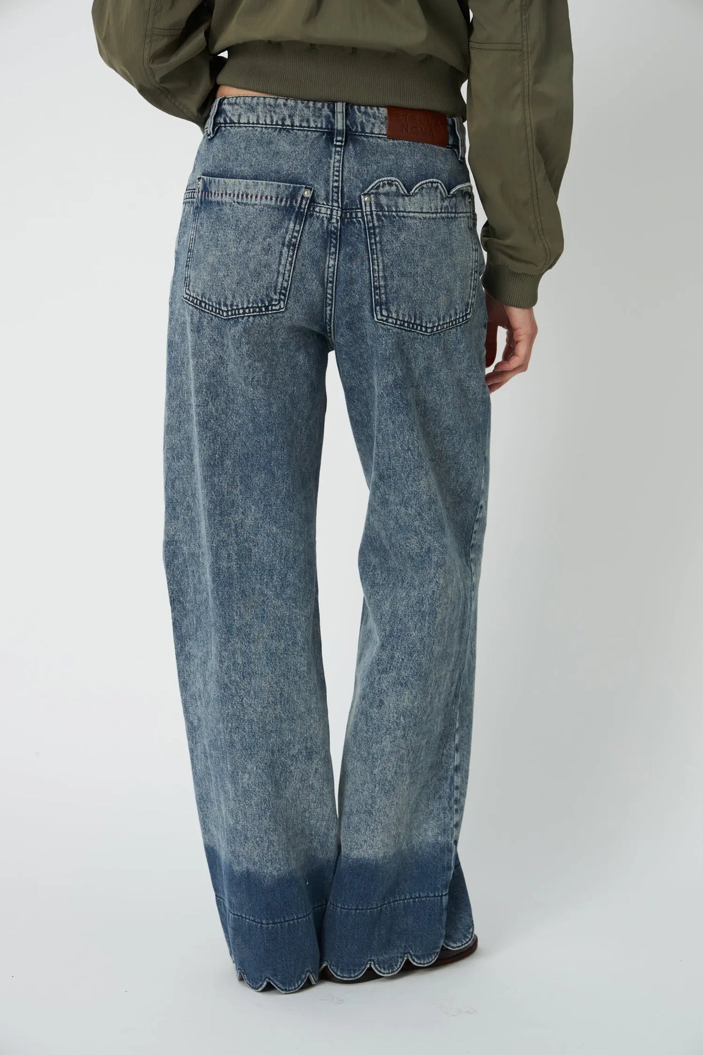 Scallop Edge Pants - Denim Blue