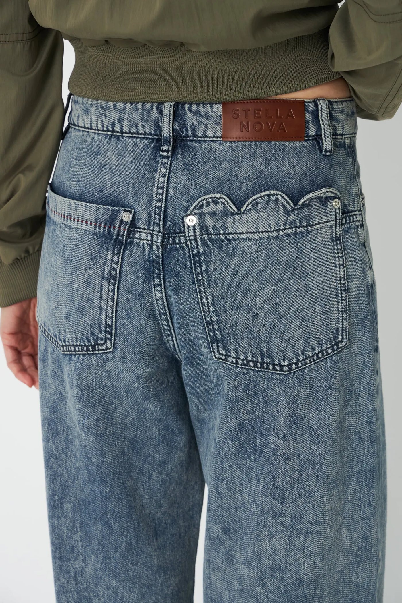 Scallop Edge Pants - Denim Blue