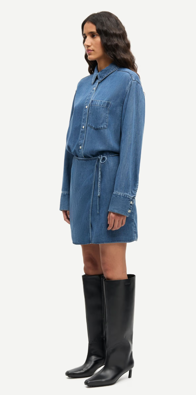 Sasky Dress - Medium Denim