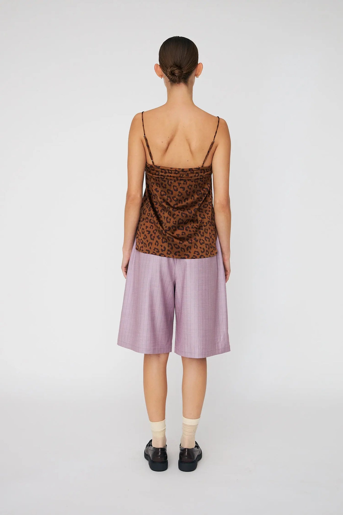 Striped Suiting Shorts - Light Purple